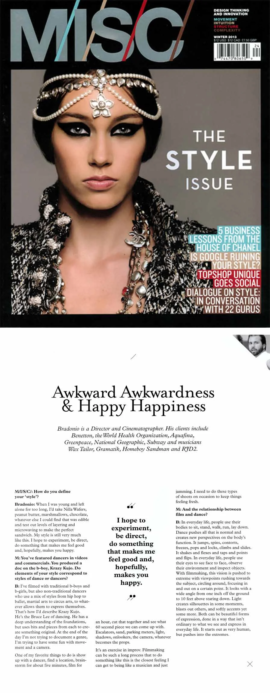 MISC Magazine feature on Brad Hasse